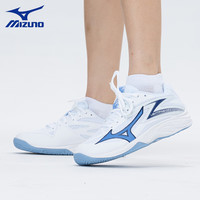 美津浓（MIZUNO）排球鞋男女缓震透气耐磨室内羽毛球鞋乒乓球鞋专项综合训练鞋 白蓝 STAR Z7 Jr. 38.5 =245mm