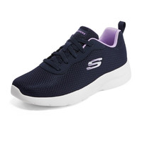 斯凯奇（Skechers）女鞋春夏缓震跑步鞋舒适轻便运动鞋健步鞋 149690-NVPR 海军蓝色/紫色 38