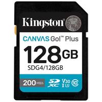 金士顿（Kingston）128GB SD存储卡 U3 V30 相机内存卡 高速sd卡大卡 4K超高清拍摄 读速200MB/s SDG4