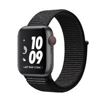 KMaxAI适用苹果手表S10尼龙织表带APPLE Watch9/8/SE/7/6/5代运动手表带多巴胺魔术贴40/41/42mm黑色