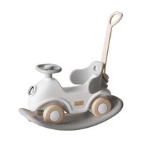 曼龙宝宝摇摇马溜溜车木马儿童二合一多功能婴儿玩具周岁【6合1】摩卡棕+坐垫摇摇马