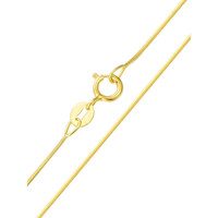 湘歌 18K金蛇骨链女au750黄金玫瑰金蛇骨项链时尚锁骨链女生日礼物 K黄金色42cm粗0.8mm