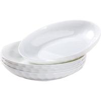 SKYTOP 斯凯绨 Sky Top)盘子陶瓷菜碟子纯白浮雕骨瓷家用餐盘8英寸饭盘4件套装水晶系列
