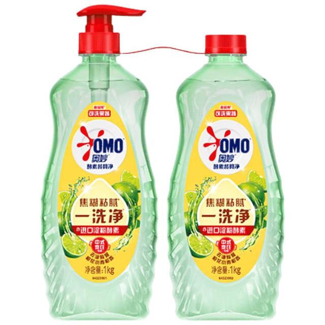 年货不打烊、今日必买：奥妙 酵素餐具净洗洁精 橙花小青柑 1kg*2瓶