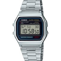 CASIO 卡西欧 男式 A158WA-1DF 不锈钢数字手表  银色  经典 复古