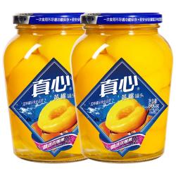 真心食品 真心 多口味新鲜黄桃罐头礼包送礼水果罐头糖水休闲零食特产中秋礼品 黄桃 880g*2罐
