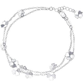 Chow Sang Sang 周生生 Loving Hearts「心影」系列 54284B 四叶草Pt950铂金手链 19cm 3g
