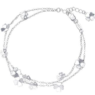 Chow Sang Sang 周生生 Loving Hearts「心影」系列 54284B 四叶草Pt950铂金手链 19cm 3g