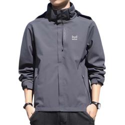 猫人 冲锋衣男春秋季夹克外套休闲潮流登山服户外运动男装 深灰 XL