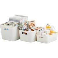 久梨沙 ZS16003 塑料简约收纳盒 中号 白色