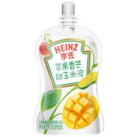 亨氏（Heinz）超金小白包果泥72g婴儿幼儿宝宝辅食营养水果泥（6-36个月适用） 苹果香芒甜玉米泥78g