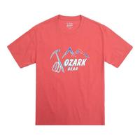 奥索卡 OZARK GEAR户外短袖T恤男2024夏季男女同款潮流简约印花透气棉T恤339066 石榴红-401 2XL (185) 2XL/185