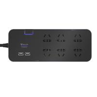 BULL 公牛 GN-H306U 六位抗电涌插排 黑色 3m