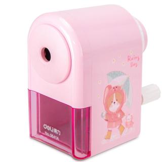 得力 0641A 手摇削笔器 粉色