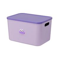 稻草熊大号家用收纳箱杂物玩具零食收纳盒衣服零食杂物塑料储物整理箱 香芋紫2个收纳箱【送香肠贴片】