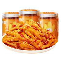 脱骨侠 酸辣无骨鸡爪去骨泡椒凤爪罐装网红小吃零食下酒菜解馋休闲食品 蒜香微辣-1斤*3罐