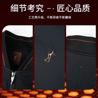 才子(TRIES)夹克男外套春秋季上衣男士简约纯色棒球服立领商务中青年行政风 黑色 4XL (190/104A)