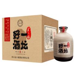 金六福 一坛好酒 40.8%vol 浓清酱兼香型白酒 500ml*4瓶 礼盒装