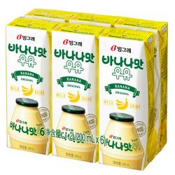 宾格瑞 香蕉味牛奶 200ml*6 经典热销