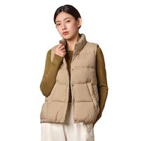 坦博尔女士秋冬羽绒服短款女士马甲背心新标90鸭绒休闲保暖外套TD336006 奶茶棕 170/92A