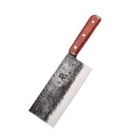 邓家刀 国风唐风锻打5铬不锈钢菜刀 红贵宝实木刀柄 家用切片刀 TP-04-H 50Cr15Mov家用锤纹切片刀