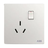 ABB 轩致系列 一开16A三孔插座 雅典白