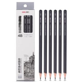得力 S998-4B 六角杆绘图铅笔 4B 12支装