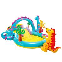 INTEX 57135恐龙八字形公园喷水戏水池 婴幼儿童玩具充气游泳池家庭大号家用宝宝玩具海洋球池沙池礼物