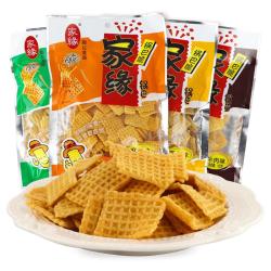 家缘 老式锅巴多口味组合装102g*4包 糯米锅巴经典怀旧膨化零食小吃