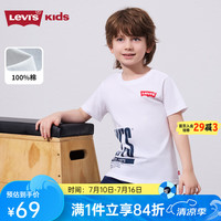 李维斯 Levi's 男童短袖夏季儿童上衣休闲童装短T 奶白 150 /72