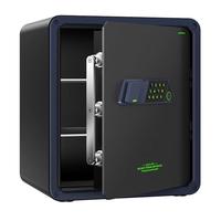 艾谱保险柜家用小型办公保险箱 指纹密码智能财务收纳保管箱 全钢防盗入墙柜固定夹万 京尚高45CM黑