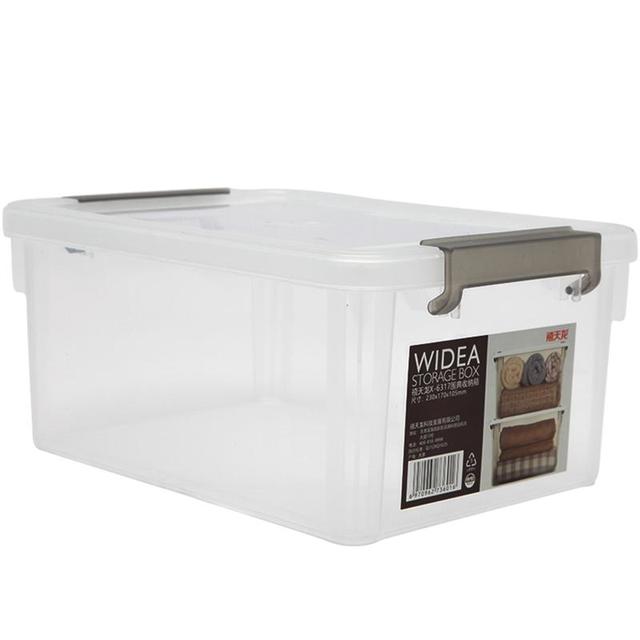 禧天龙 透明加厚收纳箱 高透 白 23*17*10.5cm 3个装