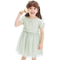 巴拉巴拉童装女童公主裙2024夏季儿童连衣裙宝宝裙子文艺网纱208224111011 绿色调00444 130cm
