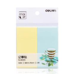 得力 200张2色分条便利贴便签纸 76*38mm记事贴/自粘性留言本66305