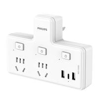 PHILIPS 飞利浦 SPB3020W/93 品字形插排 二位五孔 分控款 白色