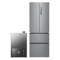 海尔 BCD-335WLHFD9DS9 335L超薄法式四门冰箱+JSLQ27-16ECO-LU1燃气热水器