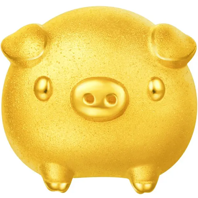 CHOW TAI FOOK 周大福 R21588 生肖猪足金转运珠 0.9g