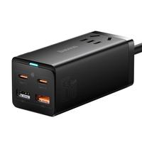 BASEUS 倍思 CCGAN65-1ACC 氮化镓充电器插线板二合一 双Type-C/双USB-A 65W 黑色