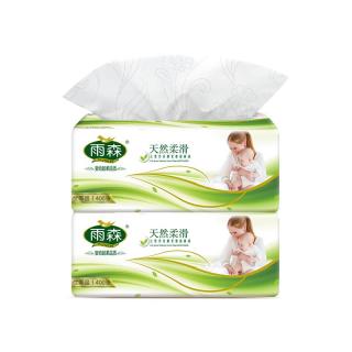 雨森 天然柔滑妇婴抽纸面巾纸餐巾纸可湿水干湿两用400张大 4层 100抽*2包