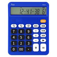 飞兹(fizz) 真人语音播报 12位大屏幕桌面计算器 办公文具用品 深蓝色 FZ66801 真人语音计算器-深蓝