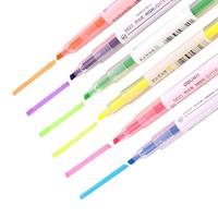 deli 得力 S627 双头荧光笔 透明款 6色