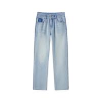 森马 Semir牛仔裤女凉感直筒裤港风夏小个子九分裤白色裤子109324124005 25 牛仔浅中蓝88601