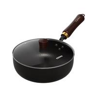 康佳（KONKA）炒锅铁锅不粘锅厨房炒菜锅家用平底煎炒锅易洁少油烟磁炉燃气通用 锻打小炒锅玻璃盖 20cm