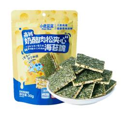 小鹿蓝蓝 高钙奶酪肉松夹心海苔脆 宝宝儿童零食肉松酥脆口感即食海苔 30g