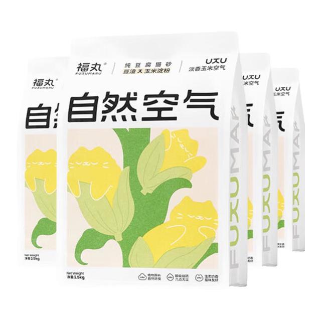 88VIP：福丸 自然空气膨润土豆腐混合猫砂2.5kg*4袋