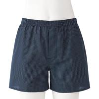 無印良品 MUJI（無印良品 ）男式 莱赛尔 前开口平角裤FAE43C4A 藏青色图案 XL 