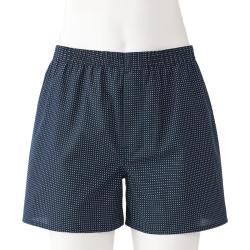 MUJI 无印良品（無印良品 MUJI）男式 莱赛尔 前开口平角裤FAE43C4A 藏青色图案 XL