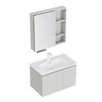 九牧（JOMOO）浴室柜 陶瓷一体盆抗菌洗脸盆柜组合冷灰80cm A2741-14LD-5