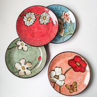 日式复古餐具盘子陶瓷餐盘菜盘异域风情深盘平盘家用水果盘微瑕