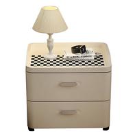 纳份爱床头柜卧室小型免安装加厚塑料一体式床边柜高颜值简约带木脚滑轮 42CM长【简约灰A3特·价】 一体/免安装